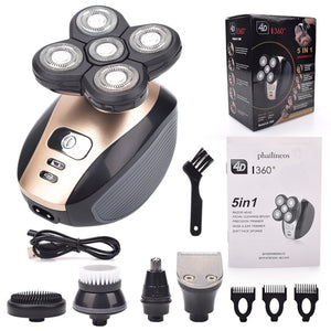 5 in 1 4D Rechargeable Electric Shaver