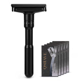 QShave Luxurious Black Adjustable Safety Razor