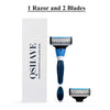 QShave Brand Blue Men Manual Shaving Razor