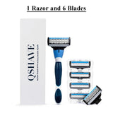 QShave Brand Blue Men Manual Shaving Razor