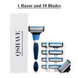 QShave Brand Blue Men Manual Shaving Razor